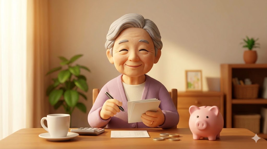 落ち着いた環境で老後の守りの資産管理を前向きに行う60代